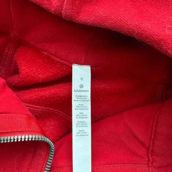 Lululemon scuba Vibrant Red Jacket - Picture 3 of 3